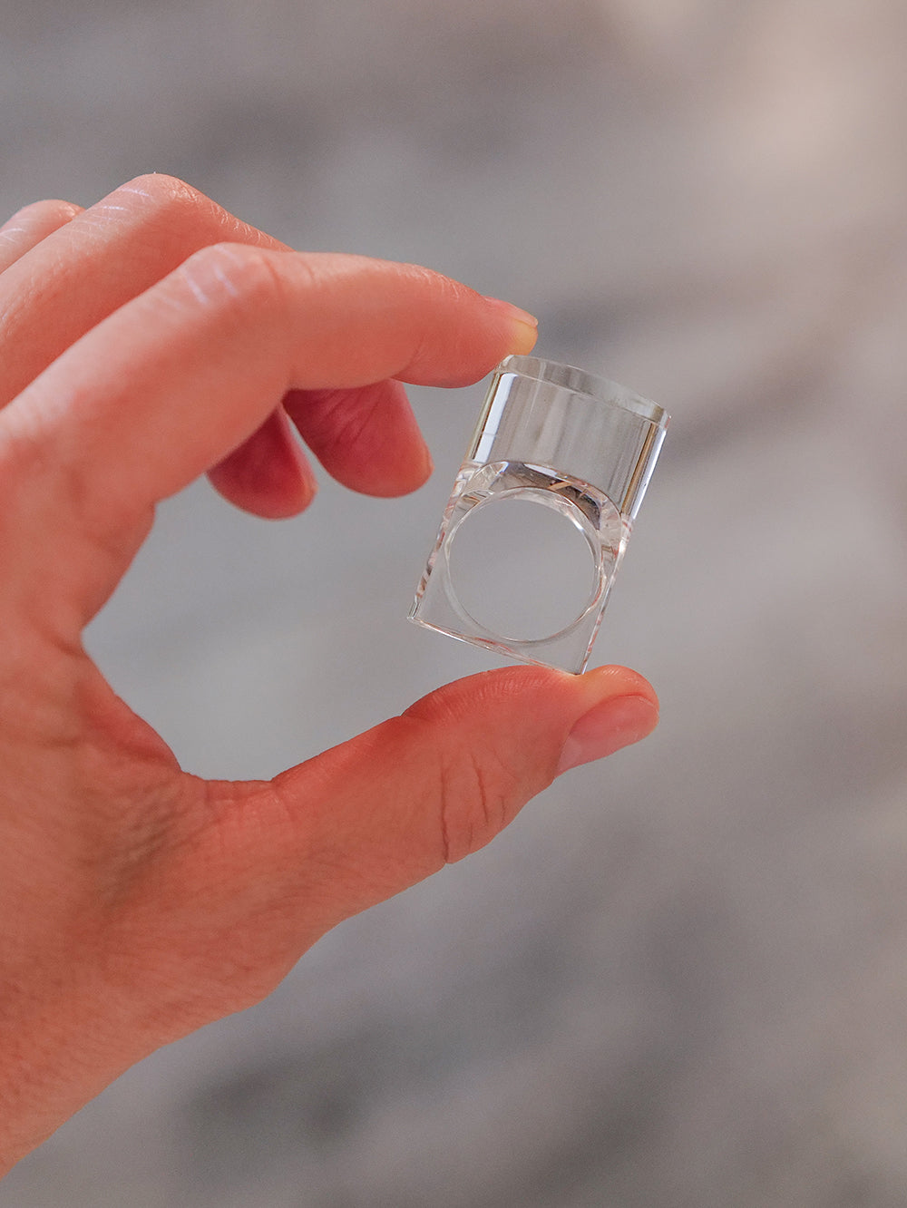 Vintage Siv Lagerström Clear Acrylic Ring – Size 7.25