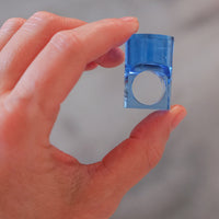 Vintage Siv Lagerström Blue-Tinted Acrylic Ring – Size 5