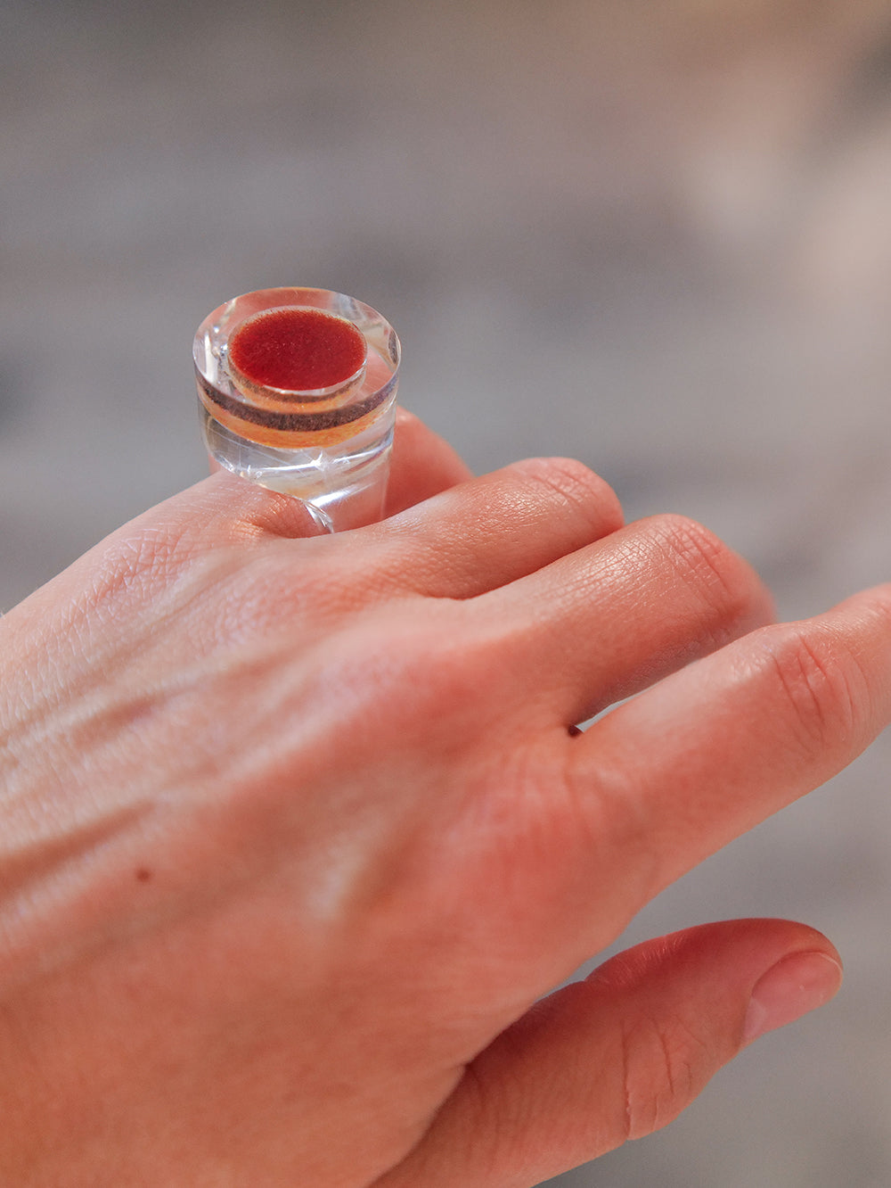 Vintage Siv Lagerström Layered Color Acrylic Ring – Size 5