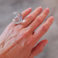 Vintage Siv Lagerström Blue-Green Tint Acrylic Ring – Size 5