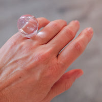 Vintage Siv Lagerström Pink-Tinted Acrylic Ring – Size 5