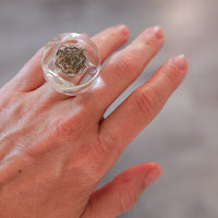 Vintage Siv Lagerström Chain Inclusion Acrylic Ring – Size 6.5