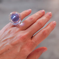 Vintage Siv Lagerström Blue Optical Acrylic Ring – Size 5.25