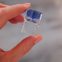 Vintage Siv Lagerström Blue Optical Acrylic Ring – Size 5.25