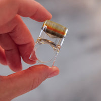 Vintage Siv Lagerström Yellow Optical Acrylic Ring – Size 5.5