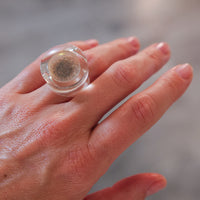 Vintage Siv Lagerström Sand Inclusion Acrylic Ring – Size 7.75