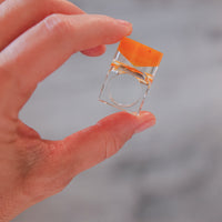 Vintage Siv Lagerström Orange Optical Acrylic Ring – Size 5.5