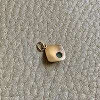18k gold jade cabochon medallion pendant or charm