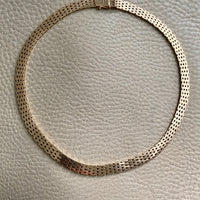 Luxurious and HEAVY solid gold brick link necklace - Danish 1960s  vintage - 17 inch length