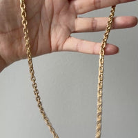 YUM! 1979 Swedish Vintage 81g Biker Link Chain Necklace 18k Gold – 24 Inch Length