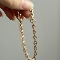 1950s era Italian Vintage 18k Gold Hollow-form Oval Link Bracelet – 7.6 Inch Length