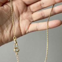 Skinny Antique Double Fetter Watch Chain Necklace 18k Gold – 17.5 Inch Length