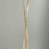 Swedish Vintage 18k Yellow Gold Graduated Pressed Curb Chain Necklace - 20.3 inch length