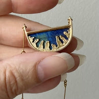 18k Yellow Gold Spectrolite Pendant Necklace by Lapponia – 17.25 Inch Length