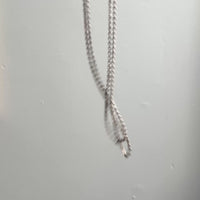 Antique Silver Cable Link Double Strand Necklace - 30 inch doubled length - adjustable