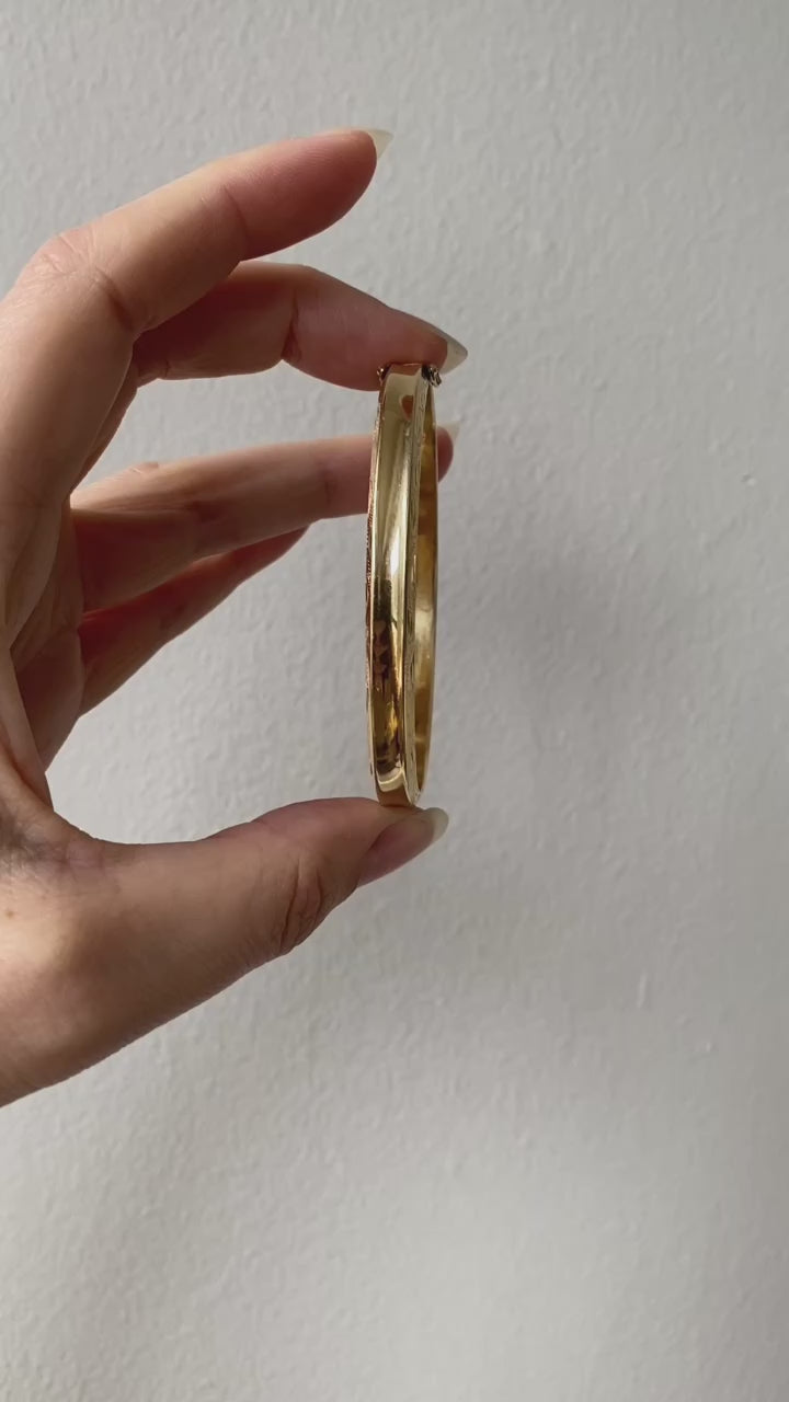Danish 14k gold hinged bangle - Midcentury era - Made by Knud Hejl
