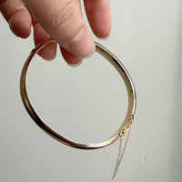 1962 Vintage Finnish 14k Gold Hinged Bangle Bracelet – 7 Inch Interior Circumference