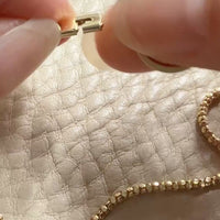 14k Gold Round Honeycomb Link Necklace with Charm Holder– 19.5 Inches