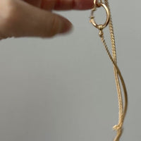 Vintage 18k Gold Curb Link Watch Chain Necklace with oversized Bolt Clasp – 16.75" Length