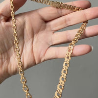 1969 Swedish 18k Gold necklace - 50g Graduated double link chain - 16.6 inch length