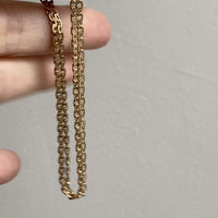 Midcentury era 14k gold Virola Link - Double strand bracelet - 7.25 inch length