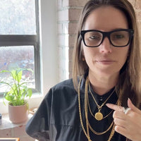 1905 Antique Swedish Curb Link Watch Chain necklace in 18k gold - 17.3 inch length