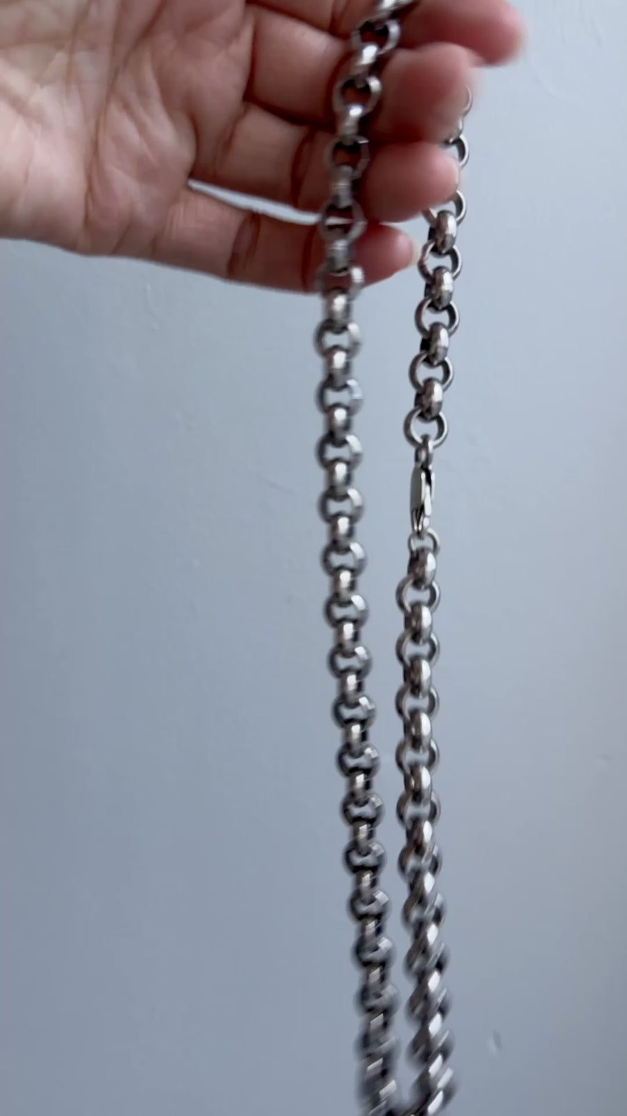 QUITE A ROLO! Chubby 91 gram Silver Rolo Link Necklace with - 19.9 inch length