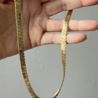 Vintage Italian Hexagon Mirror Link Chain Necklace 18k Gold – 16.75 Inch Length