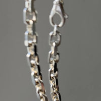 CHUNKY Vintage Sterling Silver Biker Chain Necklace - 19.5 inch length