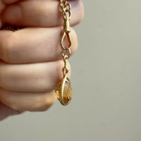 Vintage Scandi 18k gold Faceted Citrine Pendant