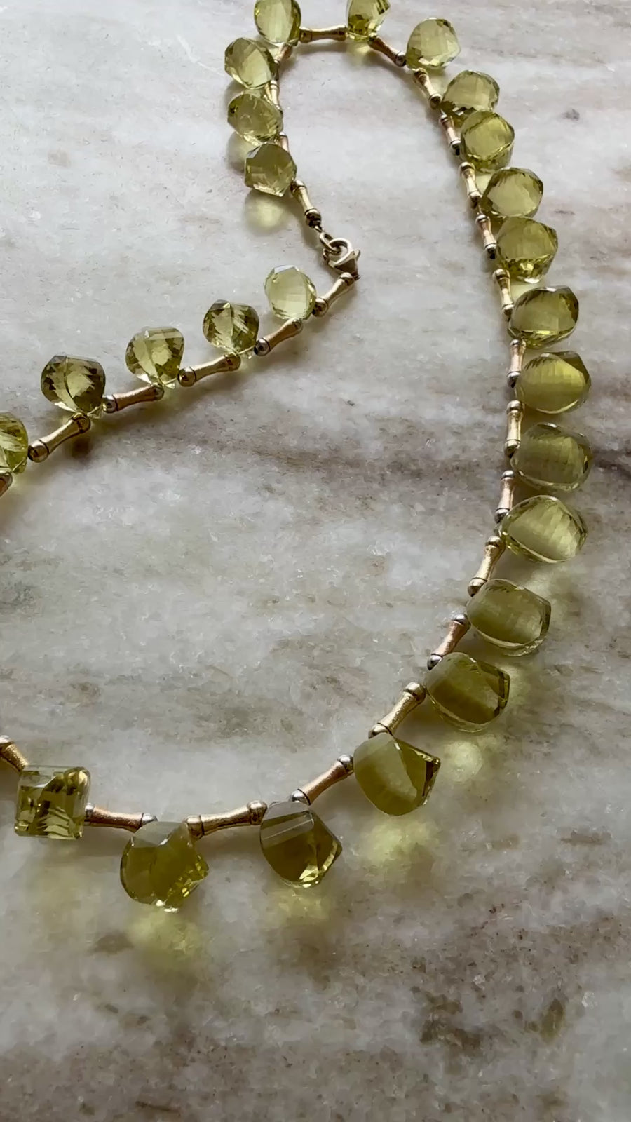 JUICY! Graduated Lemon Quartz and 14k gold necklace - 18 inch length