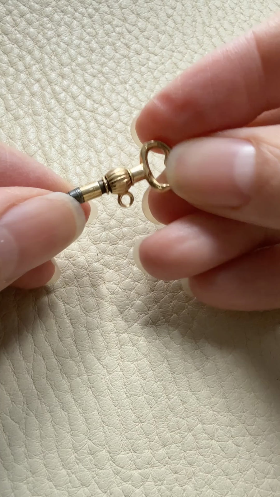 Antique 18k Gold Articulated Pocket Watch Key Pendant