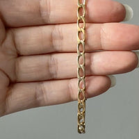 Vintage Geometric Open Curb Link Bracelet 18k Gold – 7.1 Inch Length