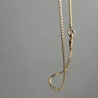 Vintage 14k Gold Faceted Curb Link Watch Chain Necklace – 19.3 Inch Length