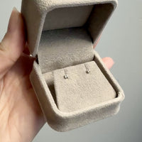 Vintage Italian 18k white gold diamond stud earrings with threaded posts