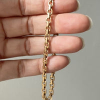 1950 Swedish Vintage Biker Link Bracelet 18k Gold – 8.1 Inch Length