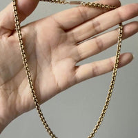 Antique 9k Gold Cable Link Necklace with Barrel Clasp - 17.5 inch length