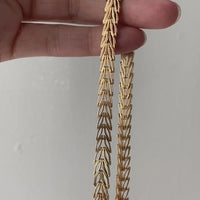 Exquisite 14k gold Danish Leaf Link necklace - geneva variation - by Jens Poul Asby