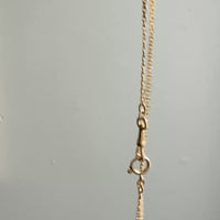 18k Gold Antique Virola Link Watch Chain Front Clasp Necklace - 15.5 inch length