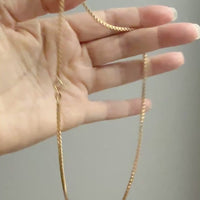 Danish Vintage 14k Gold Box Link Chain Necklace signed SV. C – 16.5 Inches