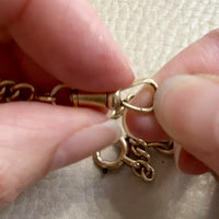 French Antique 18k Gold Watch Chain Necklace with Hand Forged Figure 8s - 16.5 inch length