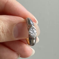 1928 Vintage 23k yellow gold and 18k white gold ring with 0.51 carat diamond - size 8