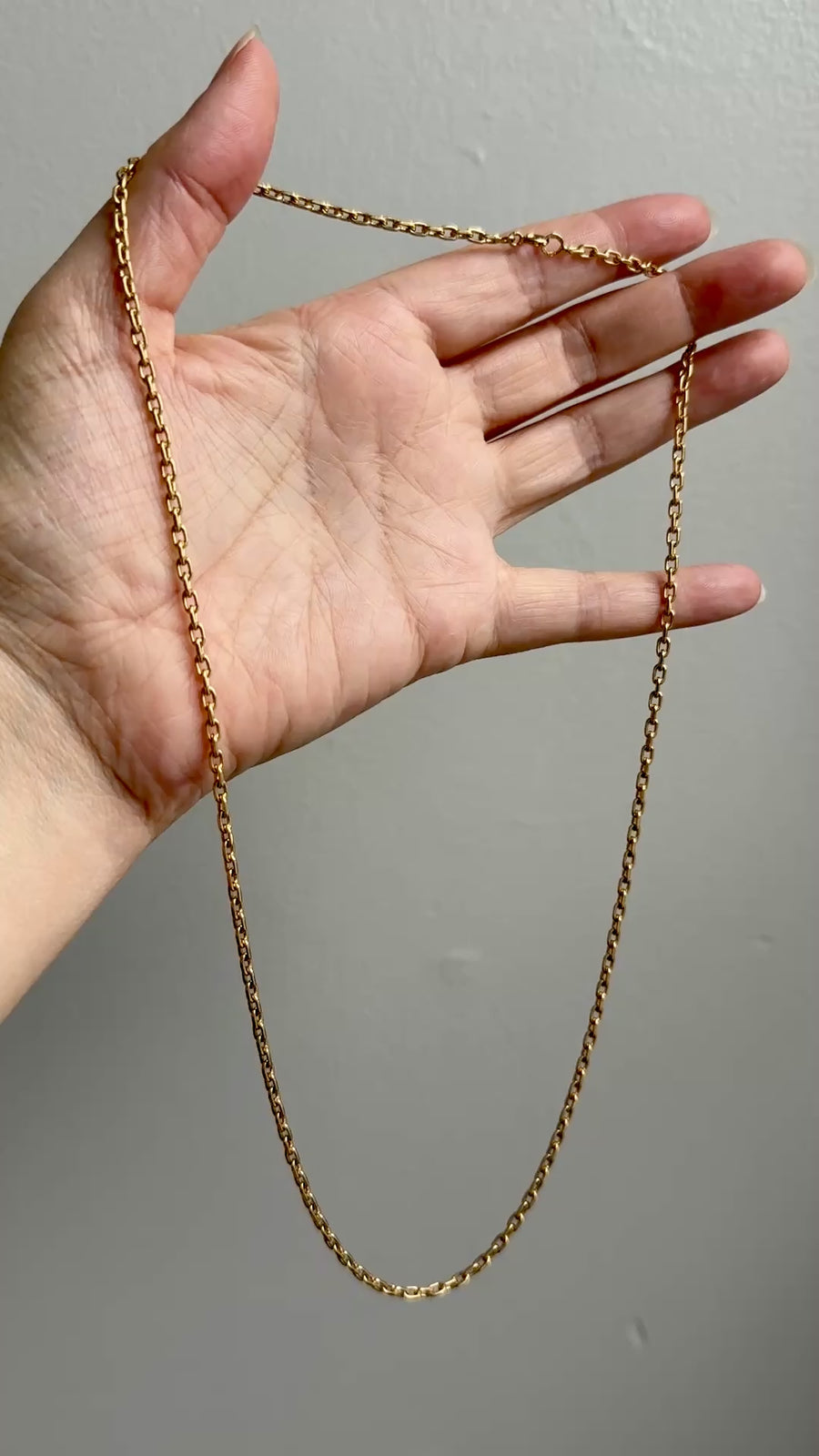 1926 Gothenburg, Vintage 18k Gold Biker Link Chain Necklace - 24 inch length