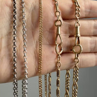 Vintage Silver Rolo Link Necklace- 23.6 inch length