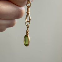 Vintage Scandi 18k gold Faceted Green Peridot Pendant
