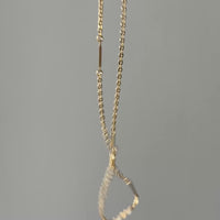 DELICIOUS Bar and cable link long necklace 18k gold - 27.7 inch length