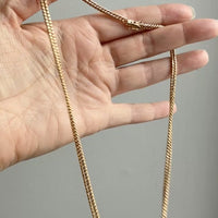 Signed Vintage Tight Curb Link Necklace 18k Gold – 18.5 Inch Length