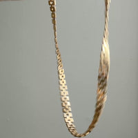 SILKY! Midcentury Italian Brick Link Necklace 18k Gold – 18.5 Inch Length