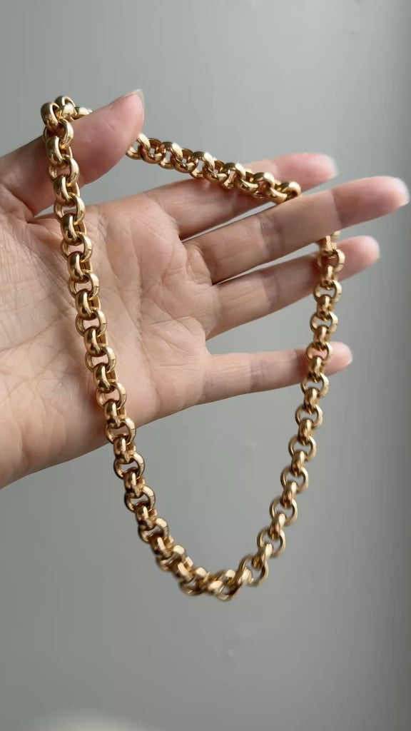 18k gold vintage rolo link necklace penelopepenelope.com