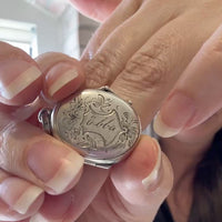 1829 Swedish Silver Antique Locket Pendant with Botanical engraving for Ella